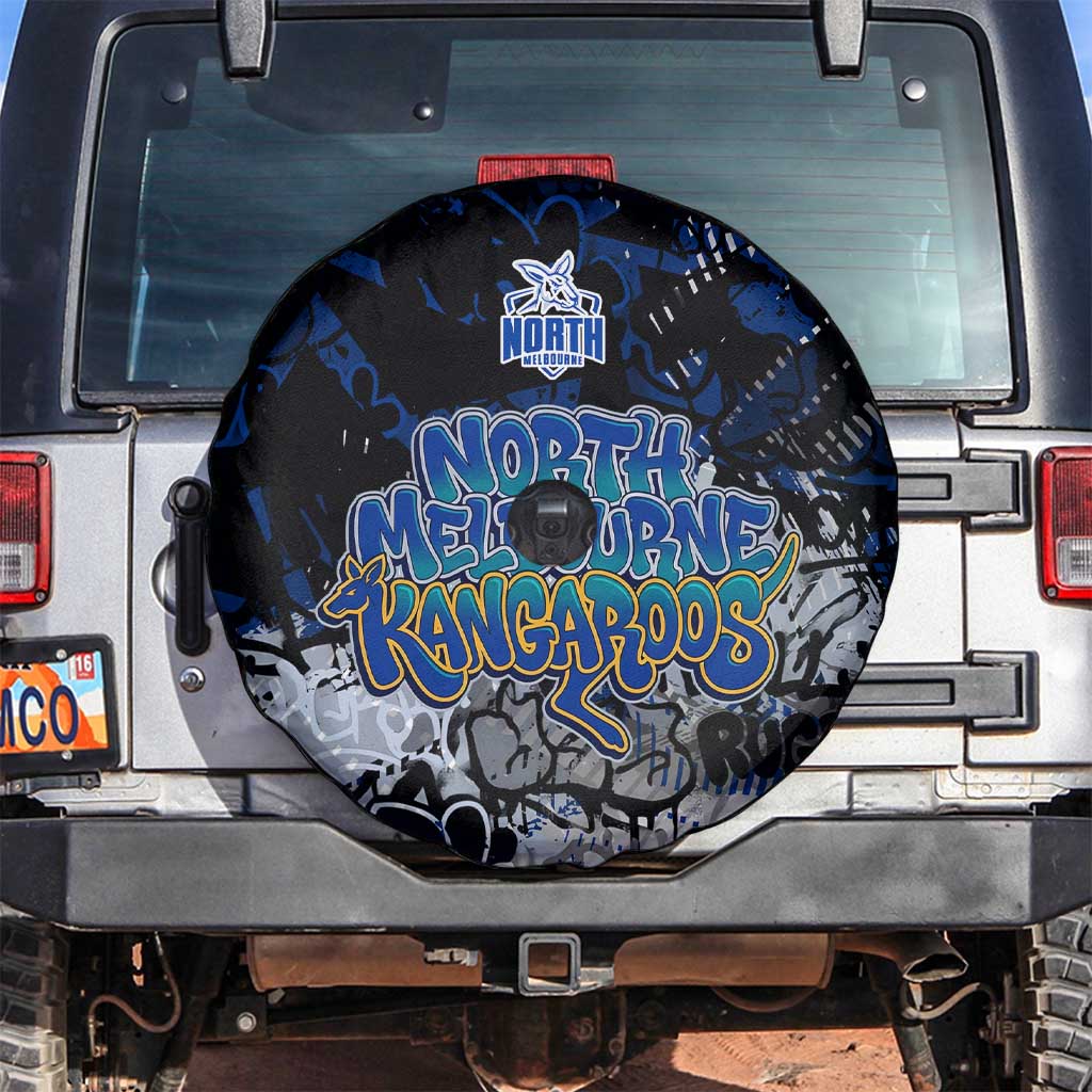 North Melbourne Kangaroos Spare Tire Cover Urban Graffiti Street Art - Bold Abstract Spray Paint