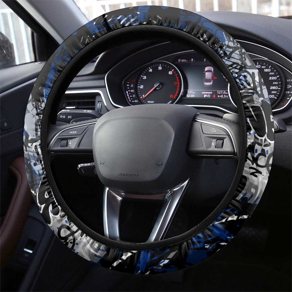North Melbourne Kangaroos Steering Wheel Cover Urban Graffiti Street Art - Bold Abstract Spray Paint