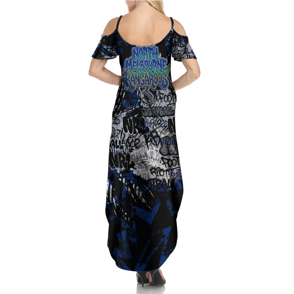 North Melbourne Kangaroos Summer Maxi Dress Urban Graffiti Street Art - Bold Abstract Spray Paint