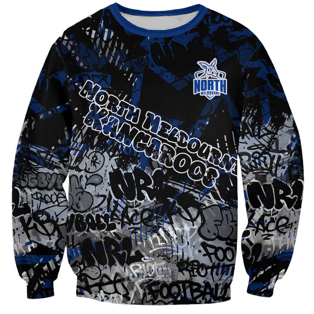 North Melbourne Kangaroos Sweatshirt Urban Graffiti Street Art - Bold Abstract Spray Paint