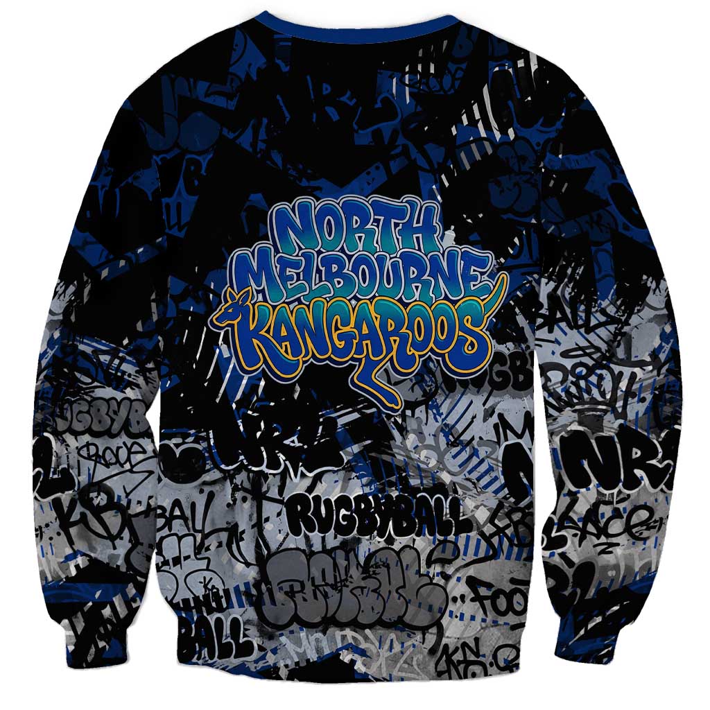 North Melbourne Kangaroos Sweatshirt Urban Graffiti Street Art - Bold Abstract Spray Paint
