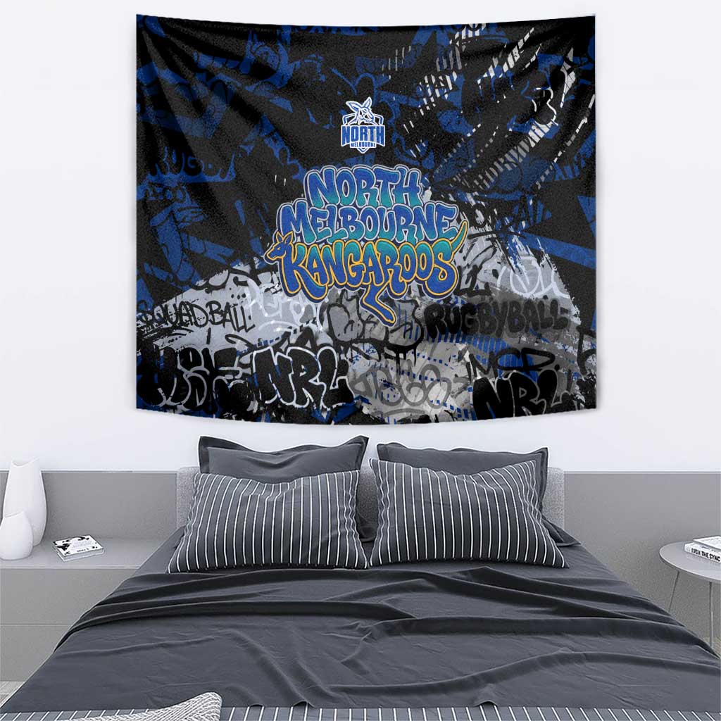 North Melbourne Kangaroos Tapestry Urban Graffiti Street Art - Bold Abstract Spray Paint