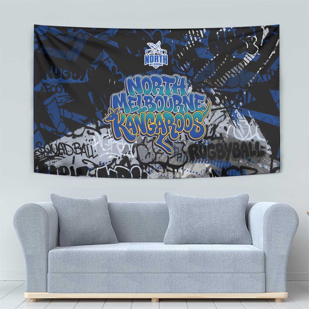 North Melbourne Kangaroos Tapestry Urban Graffiti Street Art - Bold Abstract Spray Paint