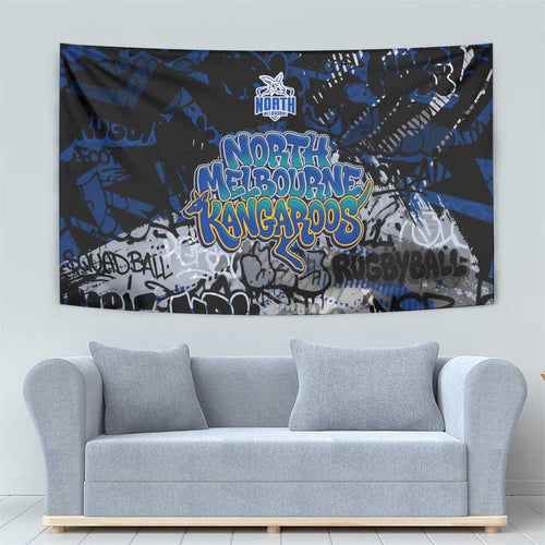 North Melbourne Kangaroos Tapestry Urban Graffiti Street Art - Bold Abstract Spray Paint