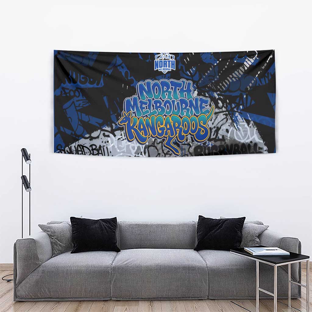 North Melbourne Kangaroos Tapestry Urban Graffiti Street Art - Bold Abstract Spray Paint