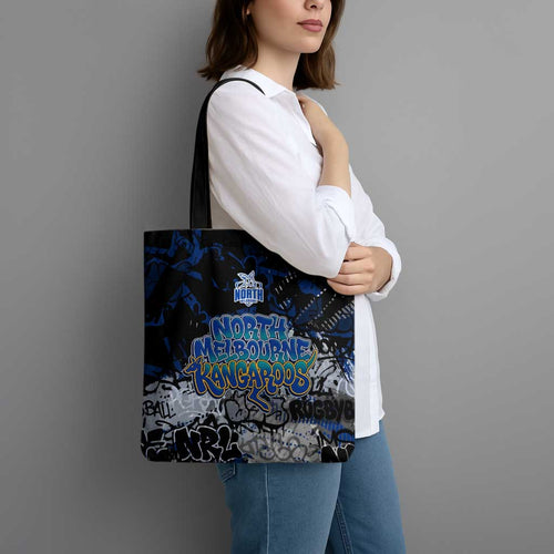 North Melbourne Kangaroos Tote Bag Urban Graffiti Street Art - Bold Abstract Spray Paint