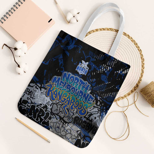 North Melbourne Kangaroos Tote Bag Urban Graffiti Street Art - Bold Abstract Spray Paint