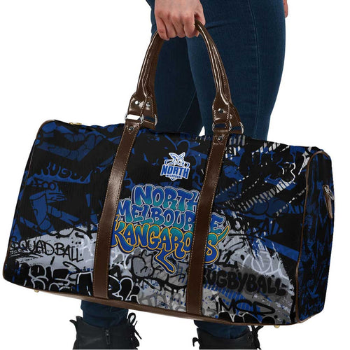 North Melbourne Kangaroos Travel Bag Urban Graffiti Street Art - Bold Abstract Spray Paint