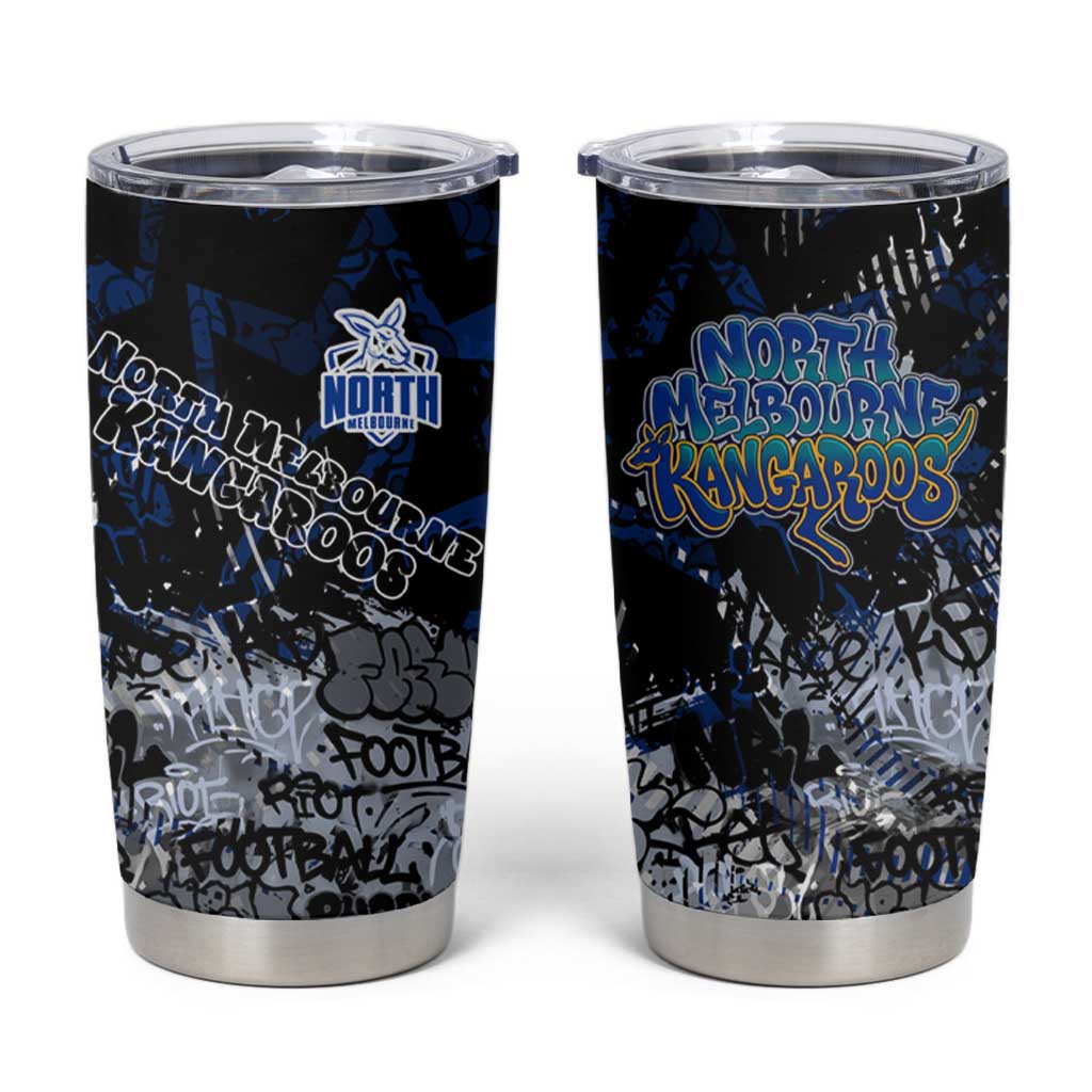 North Melbourne Kangaroos Tumbler Cup Urban Graffiti Street Art - Bold Abstract Spray Paint