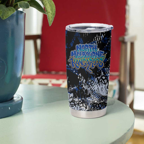 North Melbourne Kangaroos Tumbler Cup Urban Graffiti Street Art - Bold Abstract Spray Paint