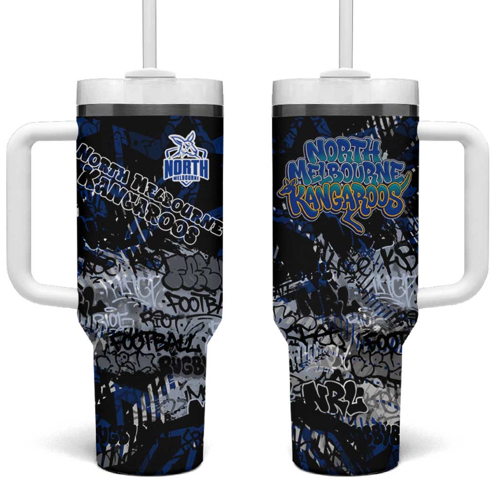 North Melbourne Kangaroos Tumbler With Handle Urban Graffiti Street Art - Bold Abstract Spray Paint