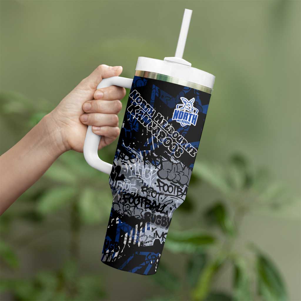 North Melbourne Kangaroos Tumbler With Handle Urban Graffiti Street Art - Bold Abstract Spray Paint