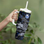 North Melbourne Kangaroos Tumbler With Handle Urban Graffiti Street Art - Bold Abstract Spray Paint