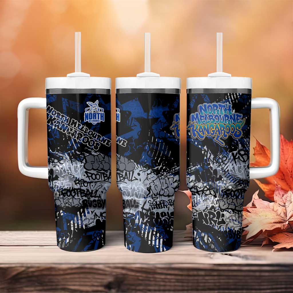 North Melbourne Kangaroos Tumbler With Handle Urban Graffiti Street Art - Bold Abstract Spray Paint