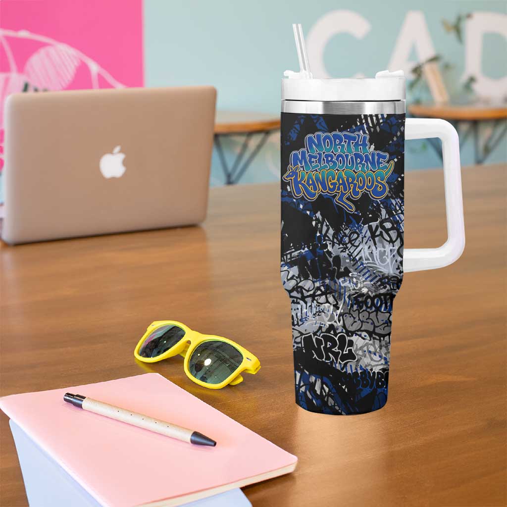 North Melbourne Kangaroos Tumbler With Handle Urban Graffiti Street Art - Bold Abstract Spray Paint