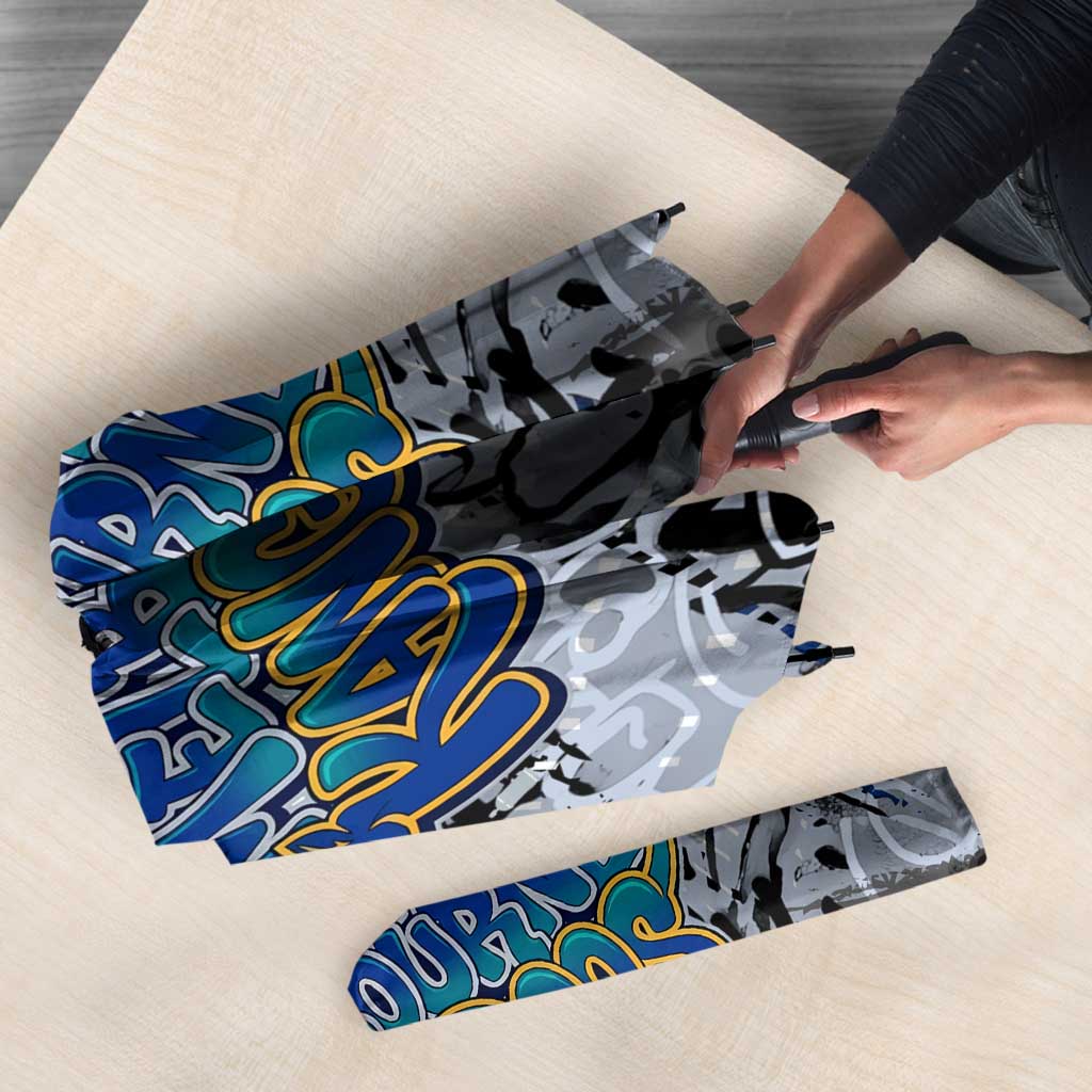 North Melbourne Kangaroos Umbrella Urban Graffiti Street Art - Bold Abstract Spray Paint