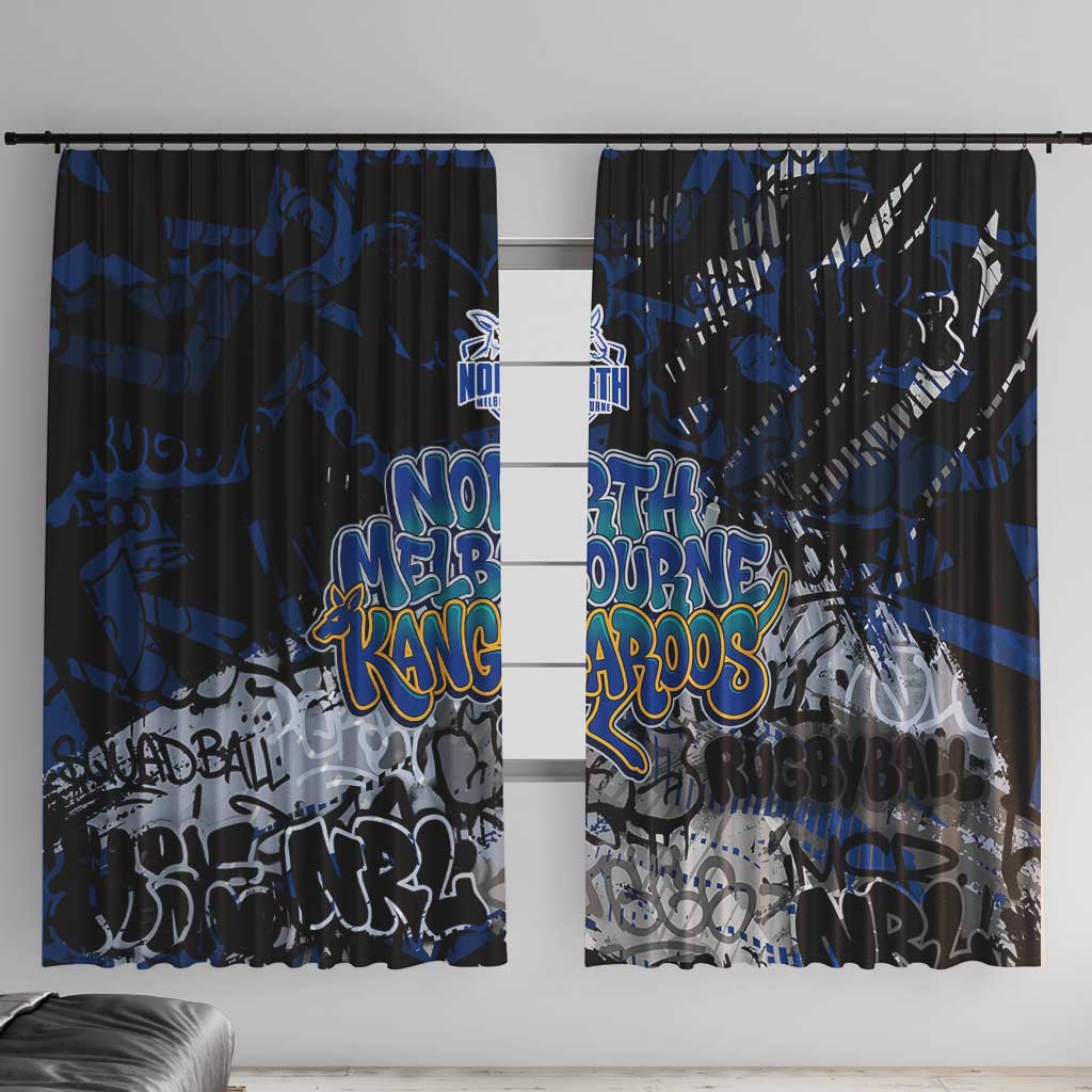 North Melbourne Kangaroos Window Curtain Urban Graffiti Street Art - Bold Abstract Spray Paint