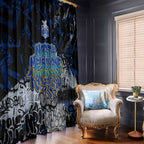 North Melbourne Kangaroos Window Curtain Urban Graffiti Street Art - Bold Abstract Spray Paint