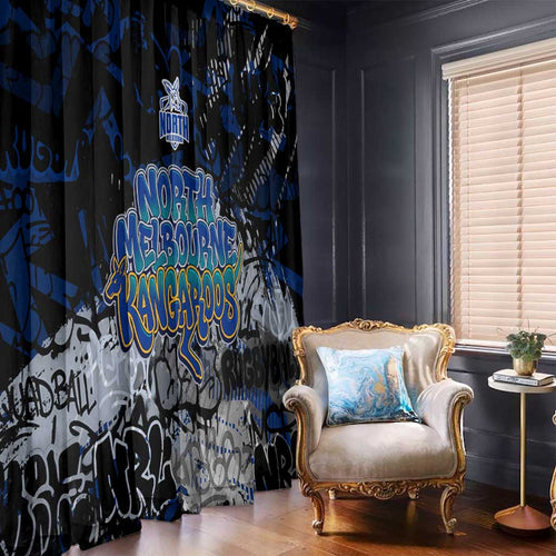 North Melbourne Kangaroos Window Curtain Urban Graffiti Street Art - Bold Abstract Spray Paint