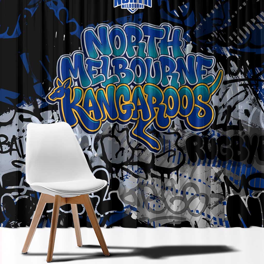 North Melbourne Kangaroos Window Curtain Urban Graffiti Street Art - Bold Abstract Spray Paint