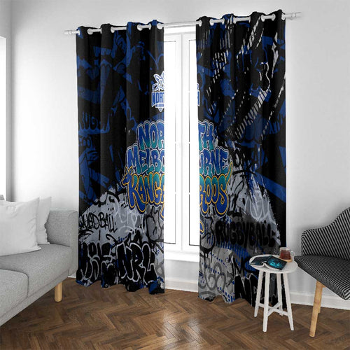 North Melbourne Kangaroos Window Curtain Urban Graffiti Street Art - Bold Abstract Spray Paint