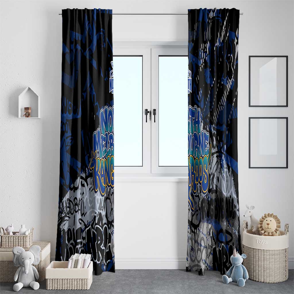 North Melbourne Kangaroos Window Curtain Urban Graffiti Street Art - Bold Abstract Spray Paint