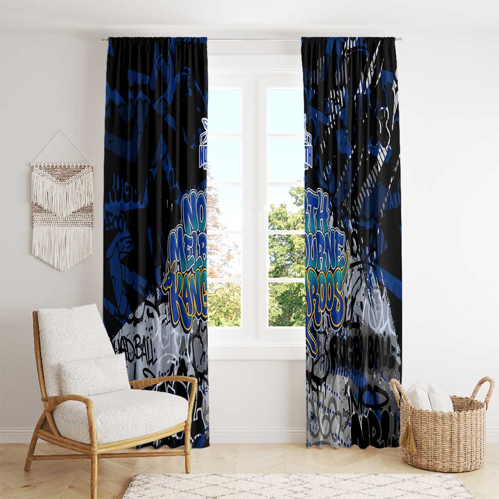 North Melbourne Kangaroos Window Curtain Urban Graffiti Street Art - Bold Abstract Spray Paint