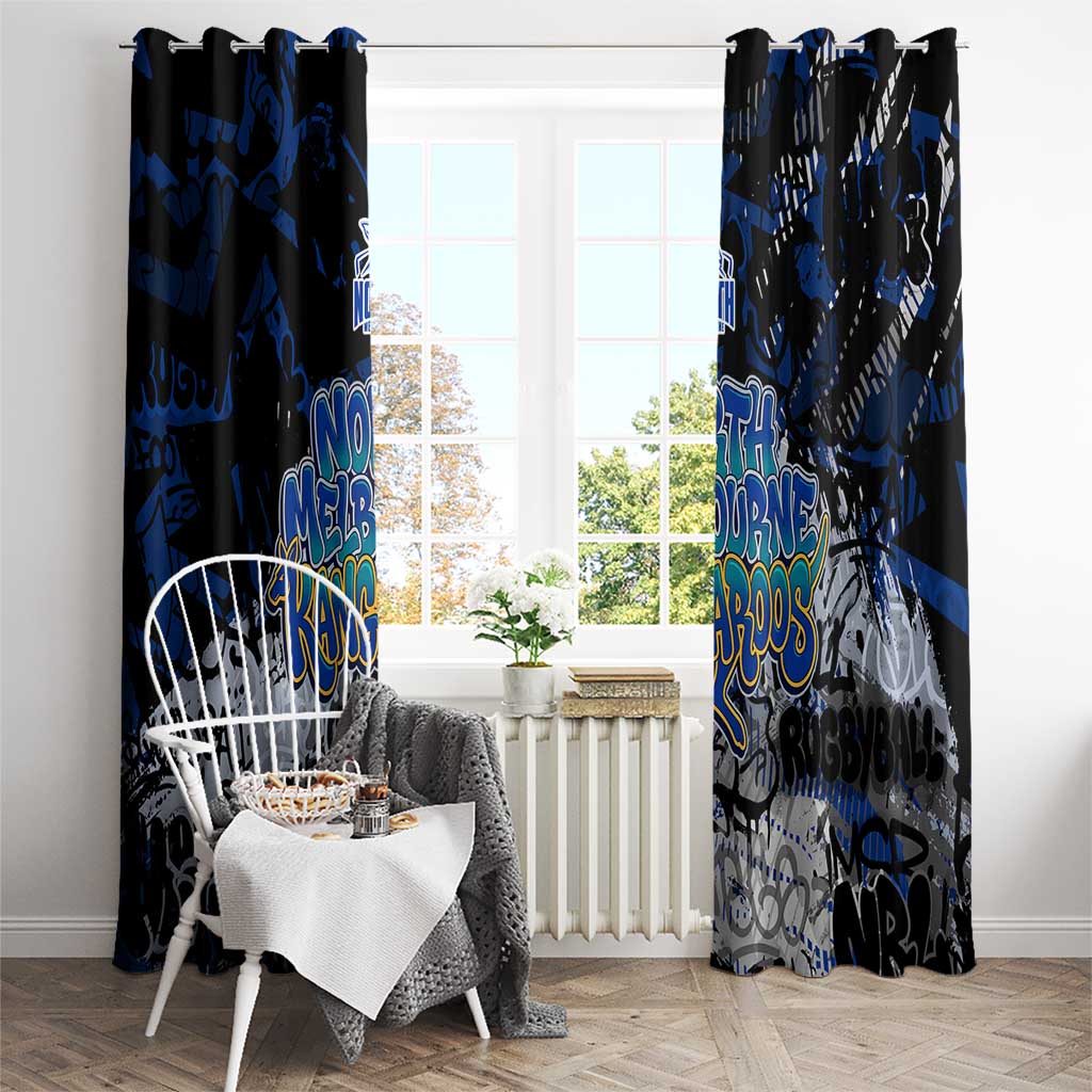 North Melbourne Kangaroos Window Curtain Urban Graffiti Street Art - Bold Abstract Spray Paint