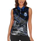North Melbourne Kangaroos Women Sleeveless Polo Shirt Urban Graffiti Street Art - Bold Abstract Spray Paint