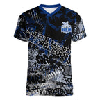 North Melbourne Kangaroos Women V-Neck T-Shirt Urban Graffiti Street Art - Bold Abstract Spray Paint