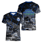 North Melbourne Kangaroos Women V-Neck T-Shirt Urban Graffiti Street Art - Bold Abstract Spray Paint