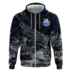 North Melbourne Kangaroos Zip Hoodie Urban Graffiti Street Art - Bold Abstract Spray Paint