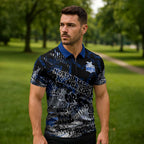 North Melbourne Kangaroos Zipper Polo Shirt Urban Graffiti Street Art - Bold Abstract Spray Paint