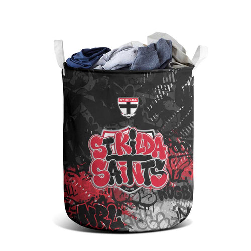 St Kilda Saints Laundry Basket Urban Graffiti Street Art - Bold Abstract Spray Paint