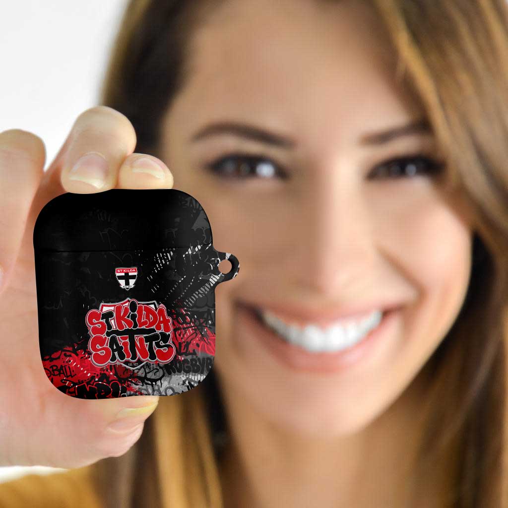 St Kilda Saints AirPods Case Urban Graffiti Street Art - Bold Abstract Spray Paint