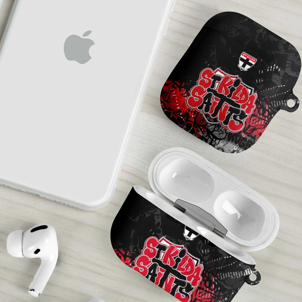 St Kilda Saints AirPods Case Urban Graffiti Street Art - Bold Abstract Spray Paint