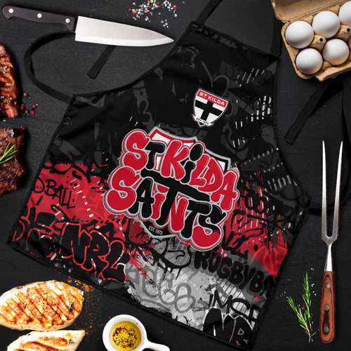 St Kilda Saints Apron Urban Graffiti Street Art - Bold Abstract Spray Paint