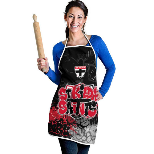 St Kilda Saints Apron Urban Graffiti Street Art - Bold Abstract Spray Paint