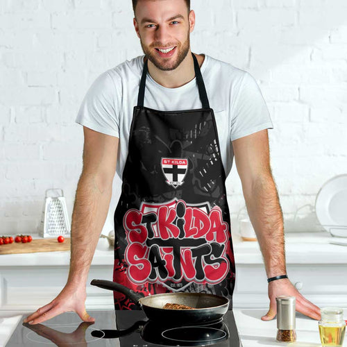 St Kilda Saints Apron Urban Graffiti Street Art - Bold Abstract Spray Paint