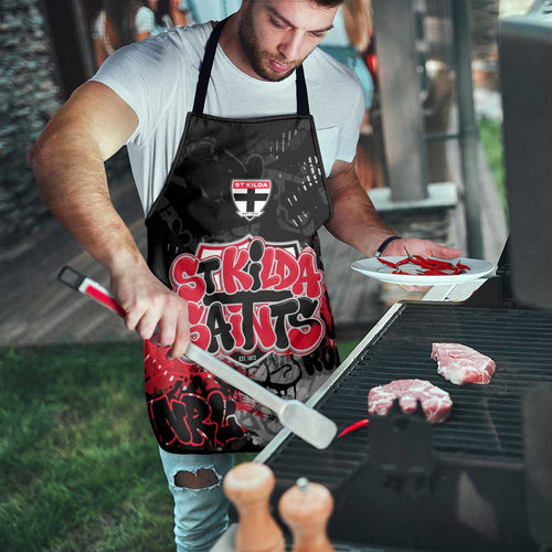 St Kilda Saints Apron Urban Graffiti Street Art - Bold Abstract Spray Paint