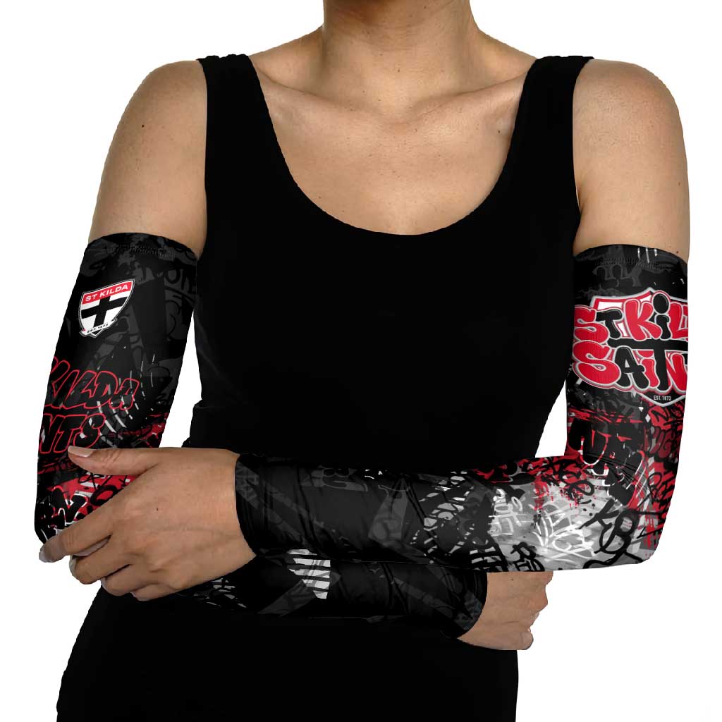 St Kilda Saints Arm Sleeves Urban Graffiti Street Art - Bold Abstract Spray Paint