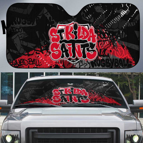 St Kilda Saints Auto Sun Shade Urban Graffiti Street Art - Bold Abstract Spray Paint