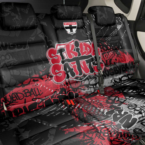 St Kilda Saints Back Car Seat Cover Urban Graffiti Street Art - Bold Abstract Spray Paint