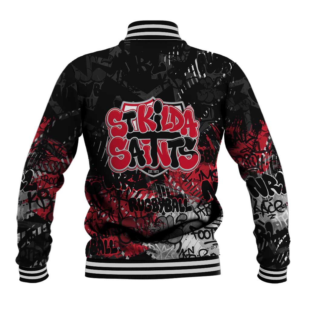 St Kilda Saints Baseball Jacket Urban Graffiti Street Art - Bold Abstract Spray Paint