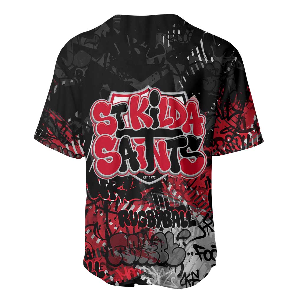 St Kilda Saints Baseball Jersey Urban Graffiti Street Art - Bold Abstract Spray Paint