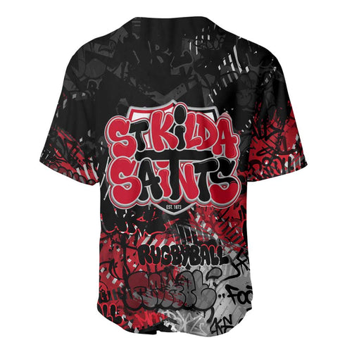 St Kilda Saints Baseball Jersey Urban Graffiti Street Art - Bold Abstract Spray Paint