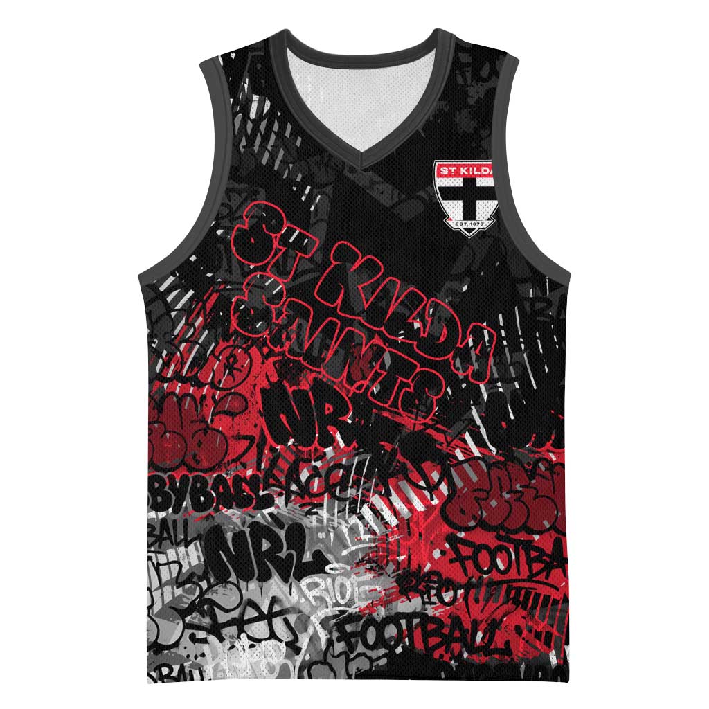 St Kilda Saints Basketball Jersey Urban Graffiti Street Art - Bold Abstract Spray Paint