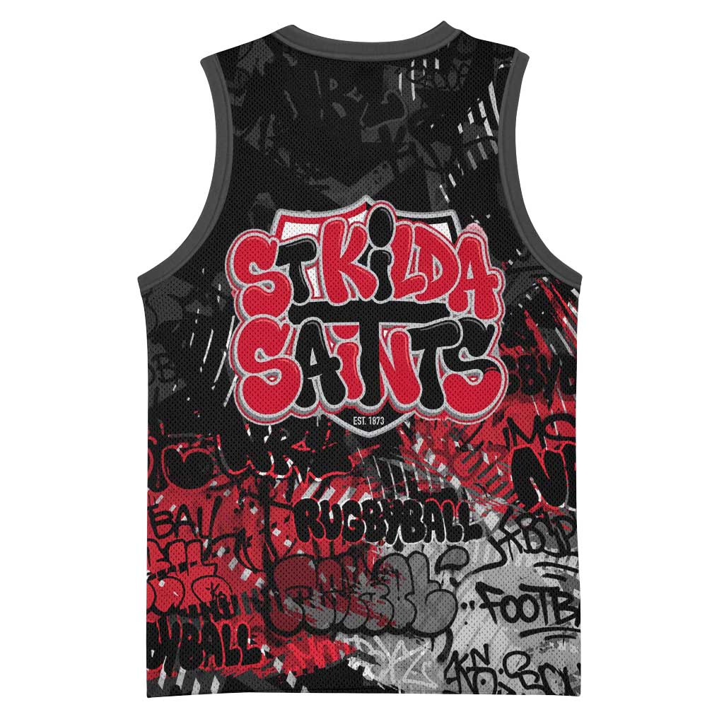 St Kilda Saints Basketball Jersey Urban Graffiti Street Art - Bold Abstract Spray Paint