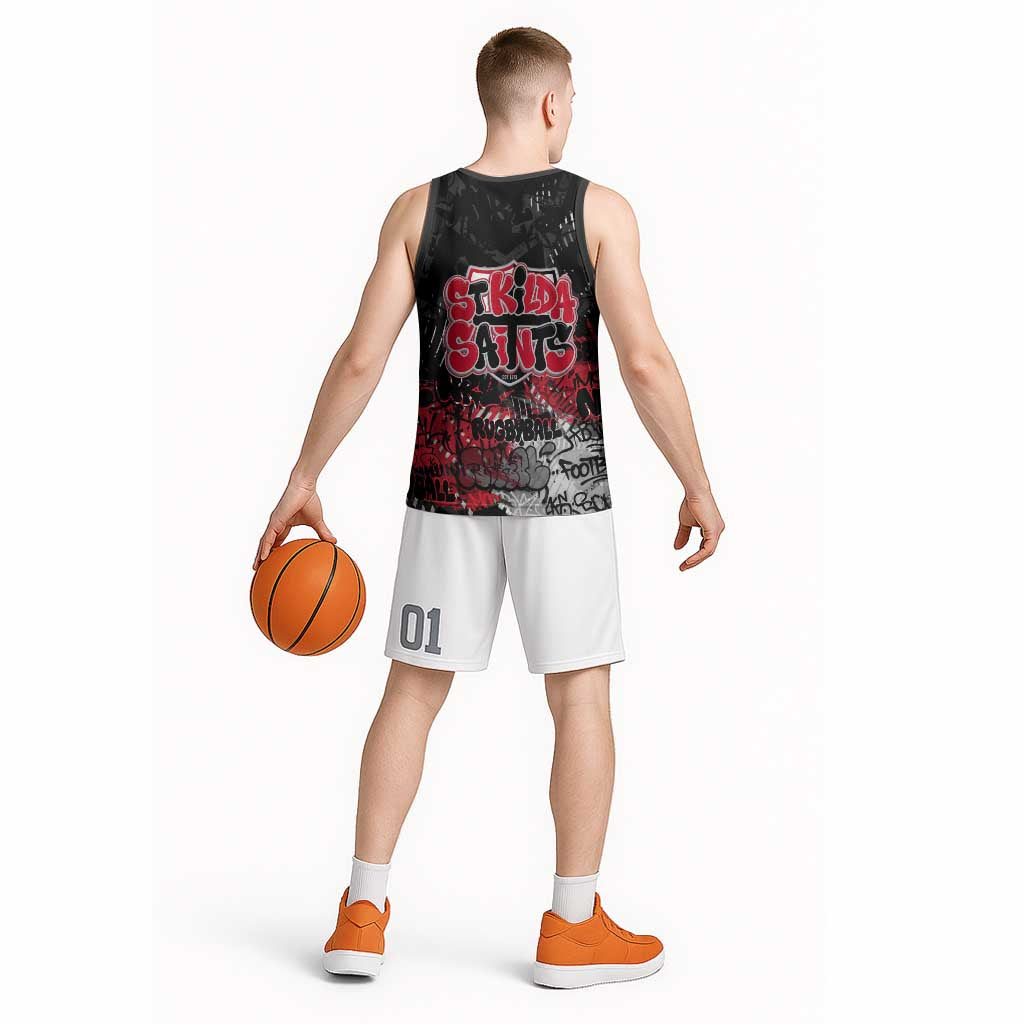 St Kilda Saints Basketball Jersey Urban Graffiti Street Art - Bold Abstract Spray Paint