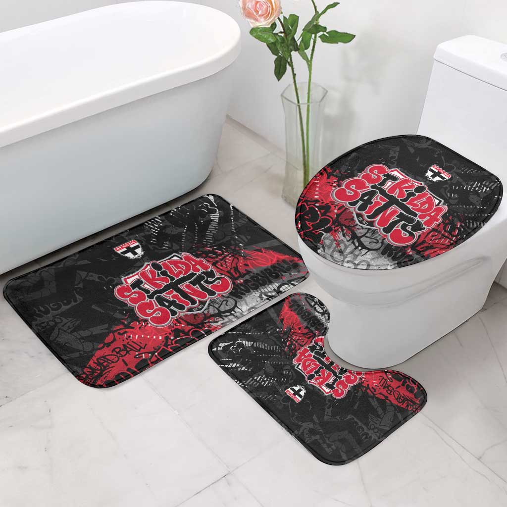 St Kilda Saints Bathroom Set Urban Graffiti Street Art - Bold Abstract Spray Paint
